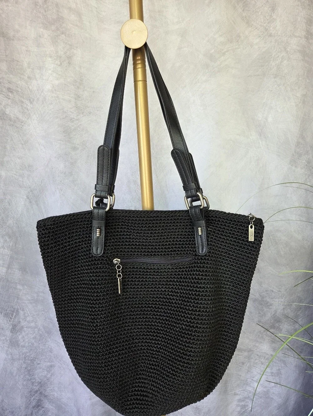The Sak Sequoia Black Crochet Hobo Tote - Like New
